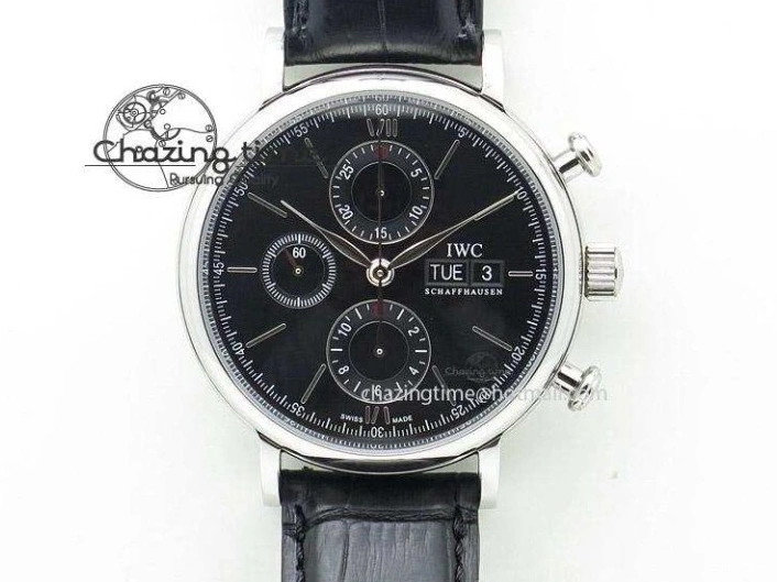 MIROTIME 0102 Efficient Portofino Chrono RG ZF 1:1 Best Edition White Dial on Brown Leather Strap A 7151